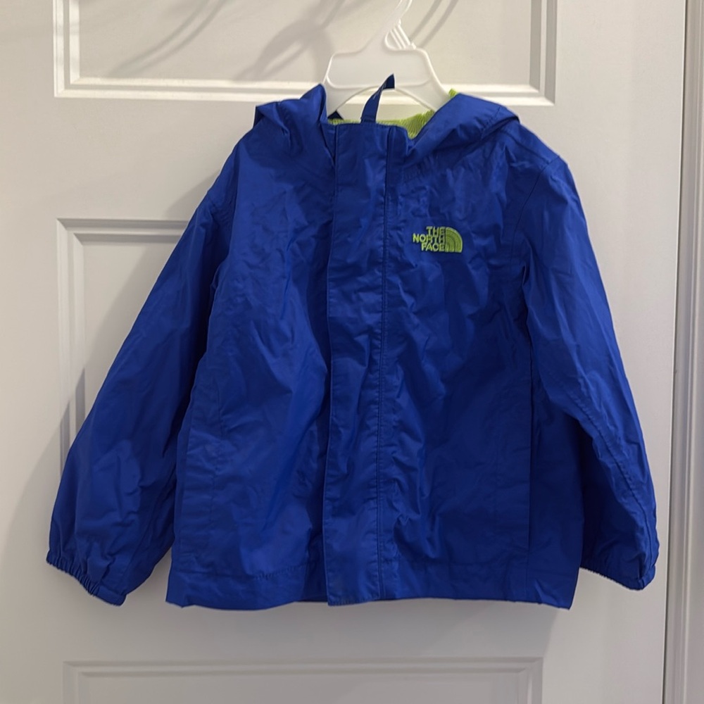 Blue North Face rain jacket shell